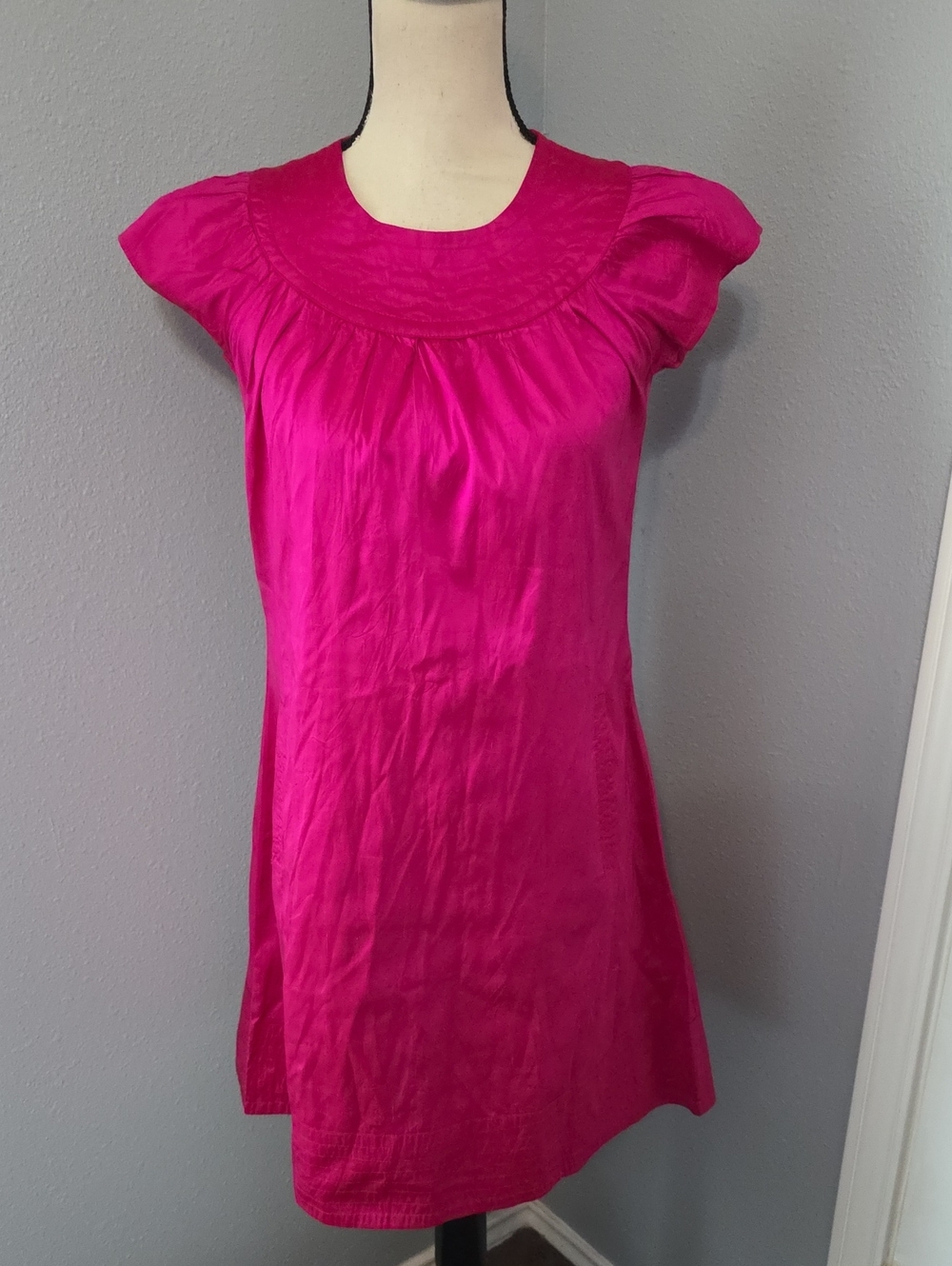 Calypso St. Barth Vibrant Hot Pink Silk Dress Sz XS